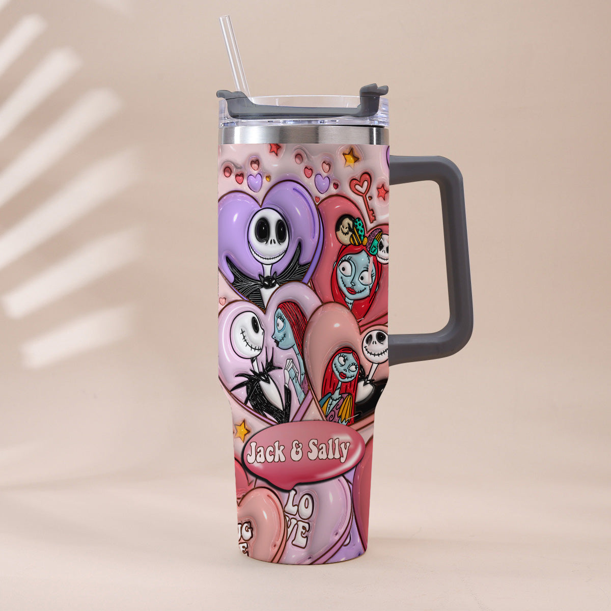 Personalized Tumbler With Handle for Couples | Unique Gift Idea