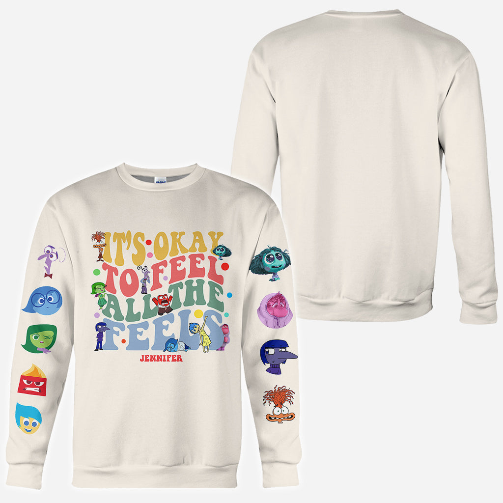 Personalized All Over Shirt for Kids - It's Ok to Feel All the Feels Gift Idea