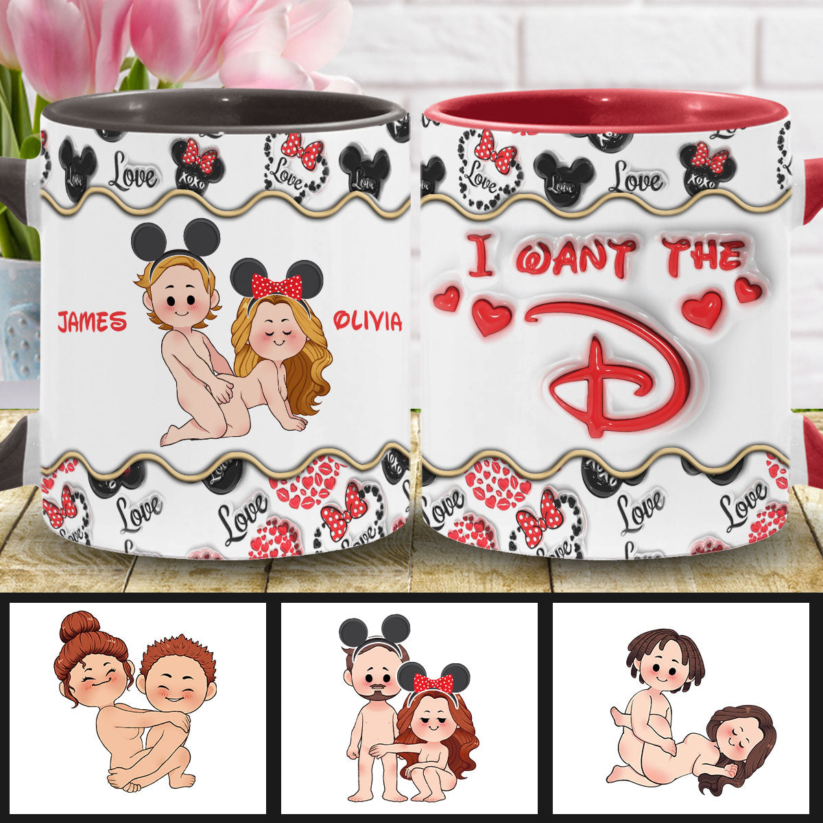 Personalized Accent Mug with Custom Name for Valentine's Day Gift