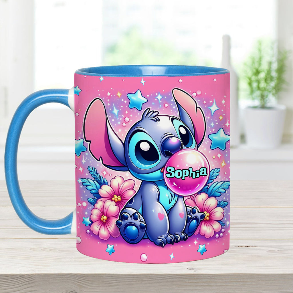 Personalized Pink Accent Mug Custom Name Gift for Birthday