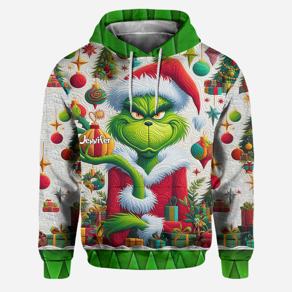 Personalized Grinchmas Hoodie and Leggings Set Custom Name Christmas Gift