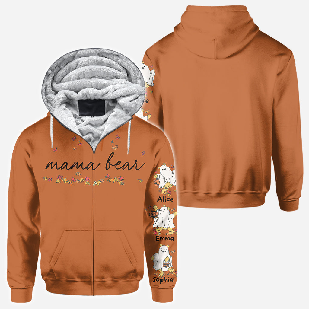 Personalized Mama Bear All Over Shirt for Mom with Custom Names