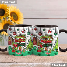 Load image into Gallery viewer, Personalized Christmas Accent Mug Grinch Design Custom Name Gift
