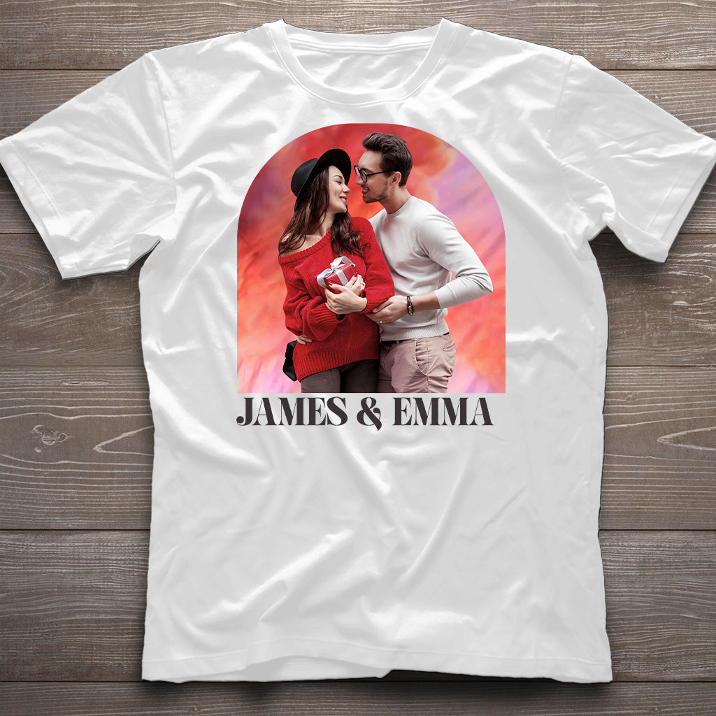 Personalized Couple T-shirt & Hoodie Custom Names Gift for Valentine’s Day