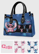 Load image into Gallery viewer, Personalized Leather Handbag Custom Family Title Gift for Grandma
