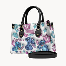 Load image into Gallery viewer, Personalized Leather Handbag with Floral Design Gift for Her
