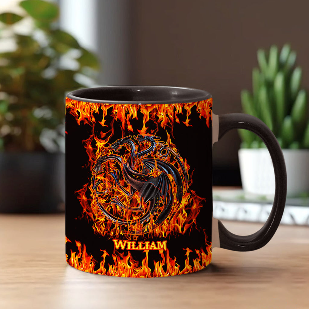 Personalized Fire & Blood Game Accent Mug Custom Name Gift