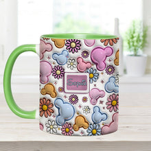 Load image into Gallery viewer, Personalized Disney Floral Accent Mug with Custom Name Gift for Mom
