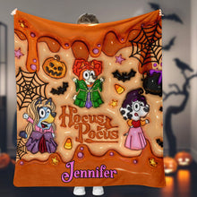Load image into Gallery viewer, Personalized Hocus Pocus Halloween Blanket Gift for Kids
