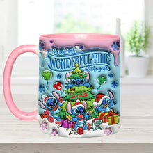 Load image into Gallery viewer, Personalized Merry Stitchmas Accent Mug Custom Name Gift for Christmas

