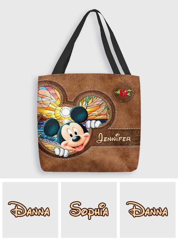 Personalized Mickey Mouse Tote Bag Custom Name Beach Gift