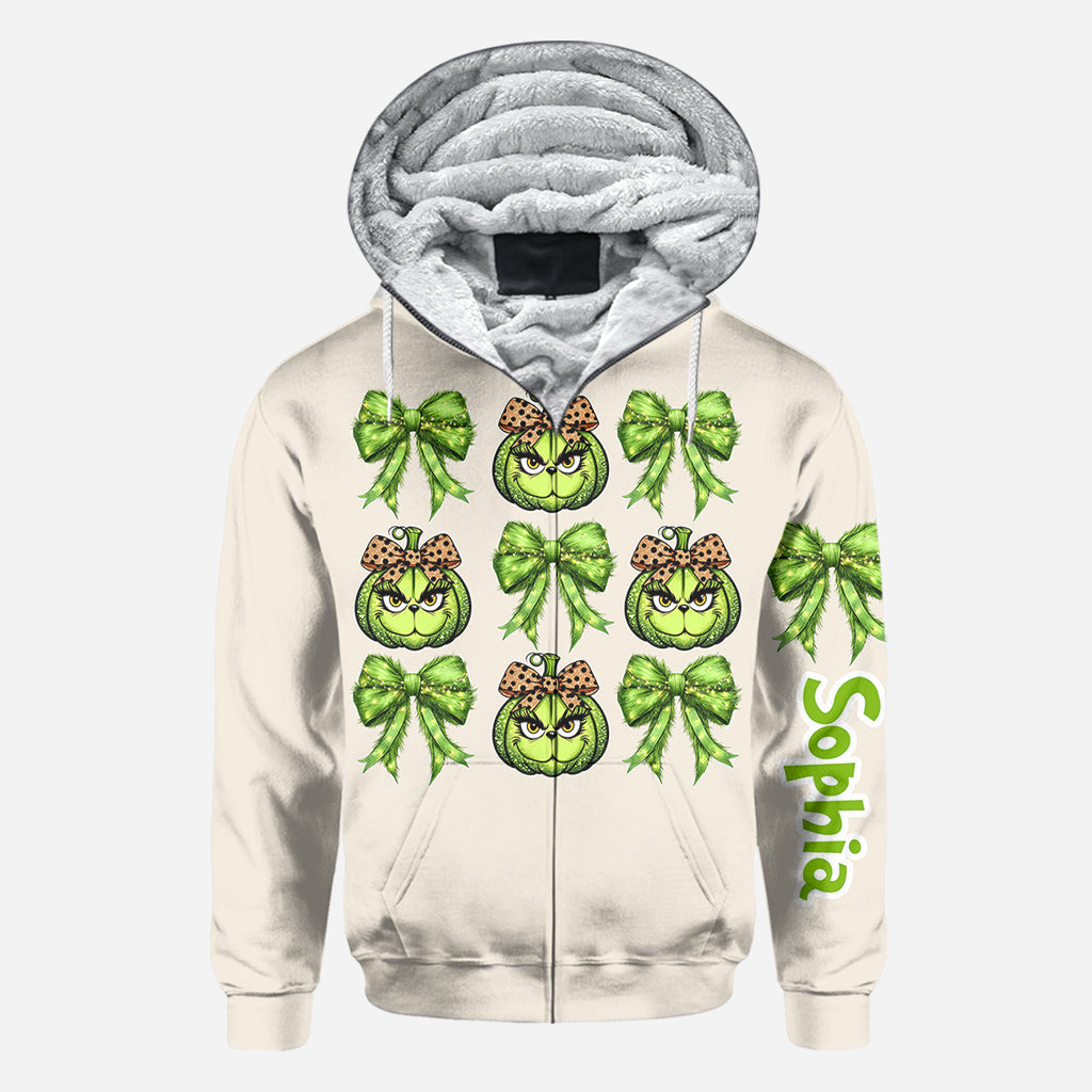 Personalized Grinchy Christmas All Over Shirt for Women