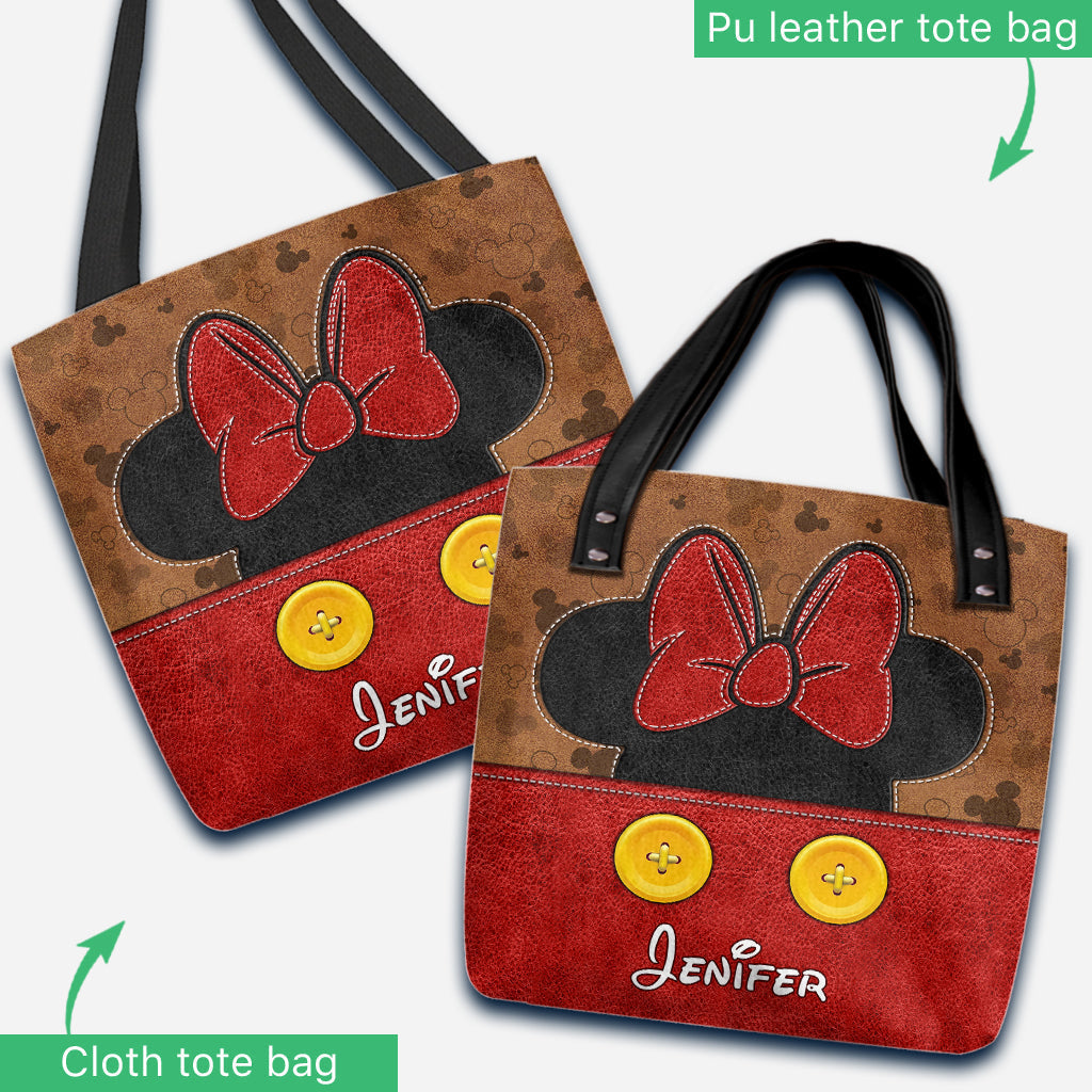 Personalized Mouse Tote Bag with Custom Name for Mom & Kids
