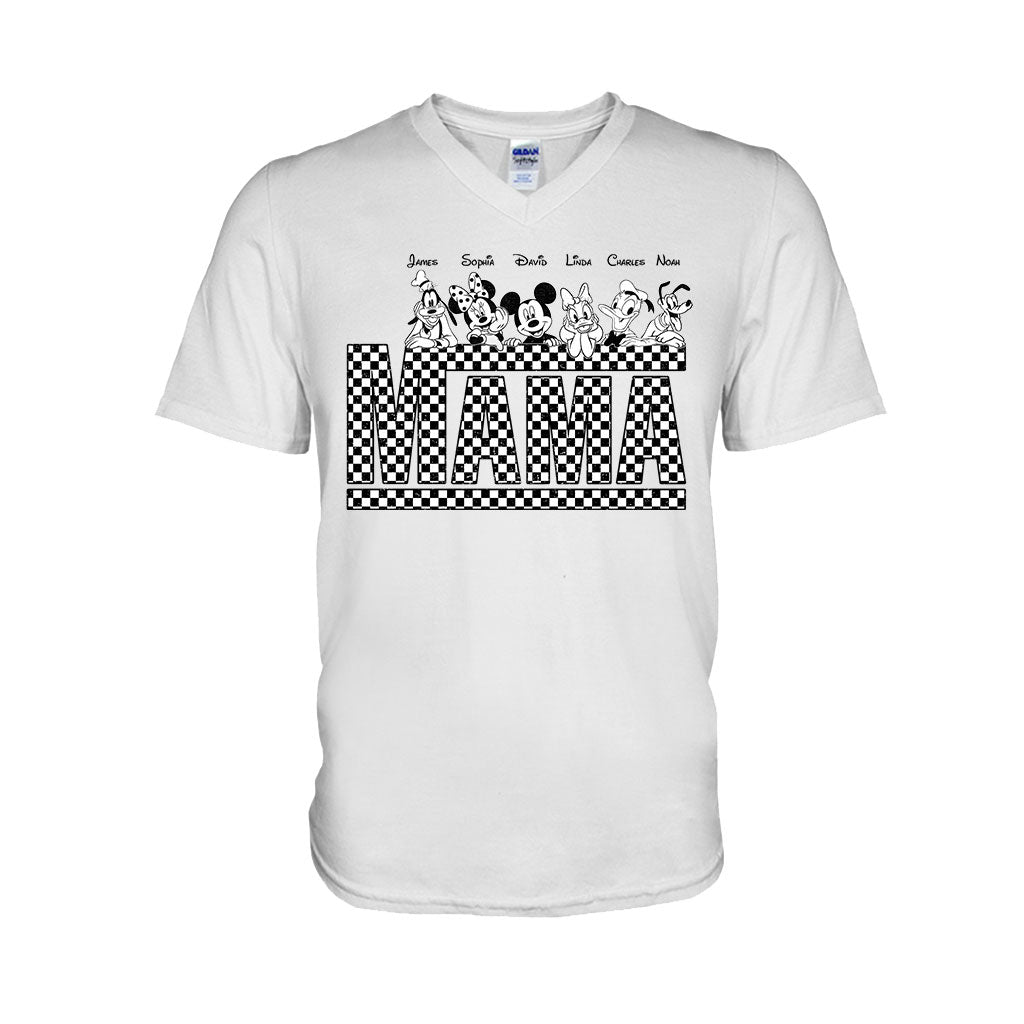 Personalized Vintage Checkered Mouse T-Shirt & Hoodie for Mom and Dad