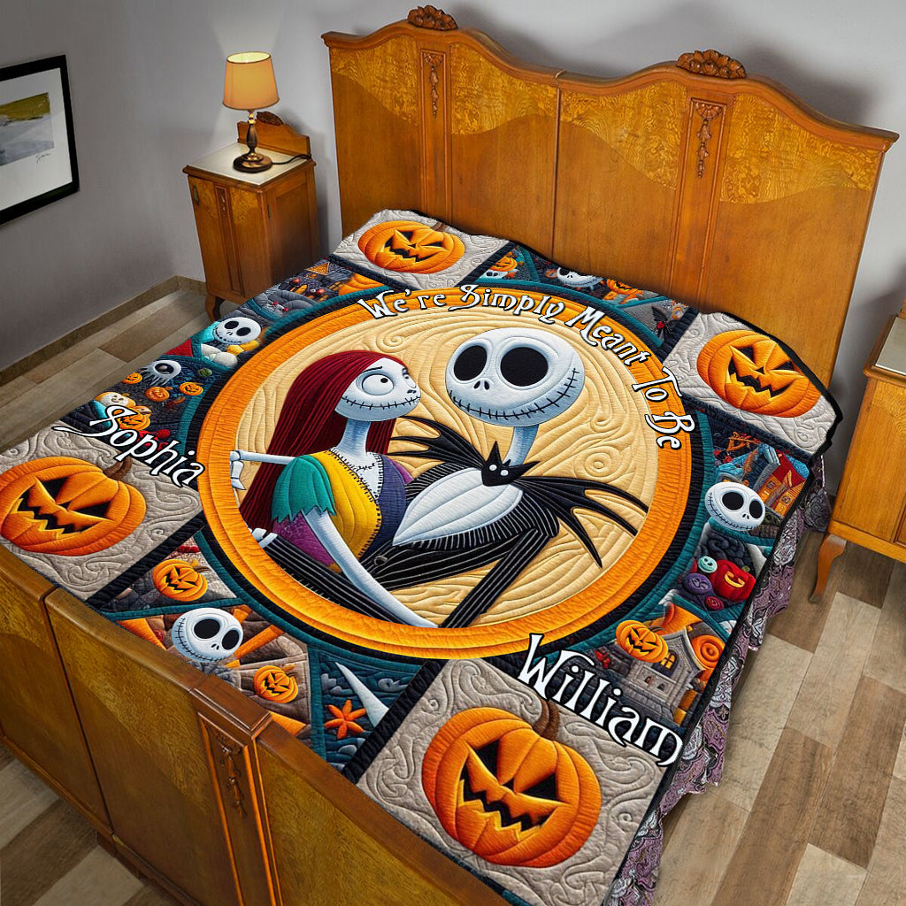 Personalized Nightmare Before Christmas Quilt for Couples - Custom Name Gift