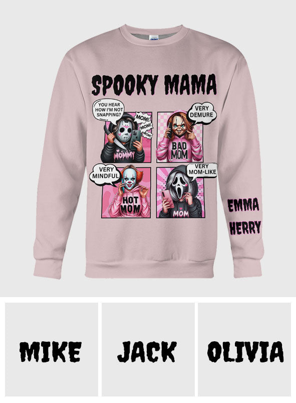Personalized Spooky Mama All Over Shirt Custom Name Gift for Mom