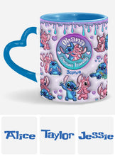 Load image into Gallery viewer, Personalized Heart Handle Mug Ohana Means Family Gift
