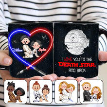 Load image into Gallery viewer, Personalized Star Wars Mug I Love You to the Death Star Gift for Couple
