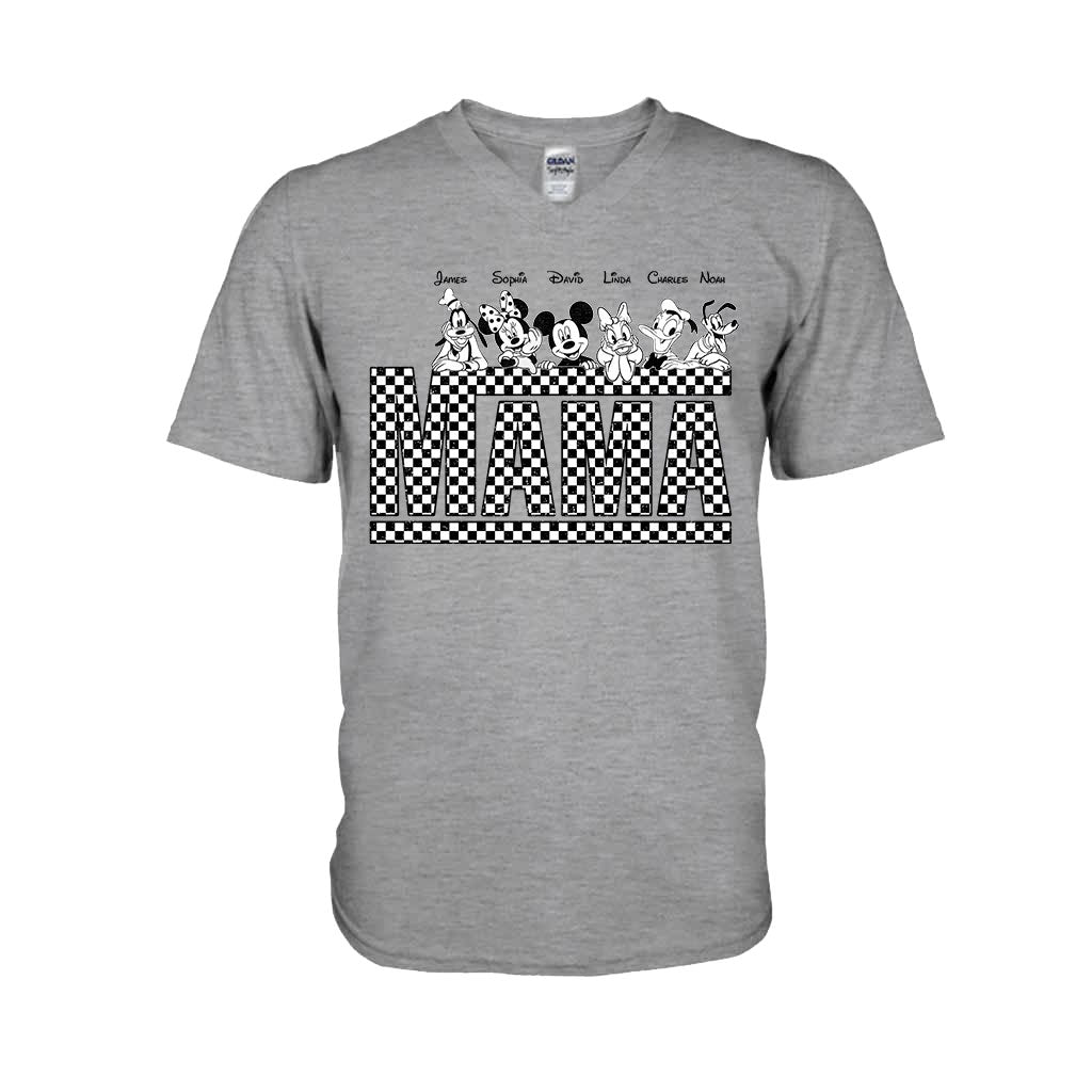 Personalized Vintage Checkered Mouse T-Shirt & Hoodie for Mom and Dad