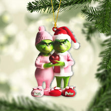 Load image into Gallery viewer, Personalized Grinchy Couple Christmas Ornament Gift
