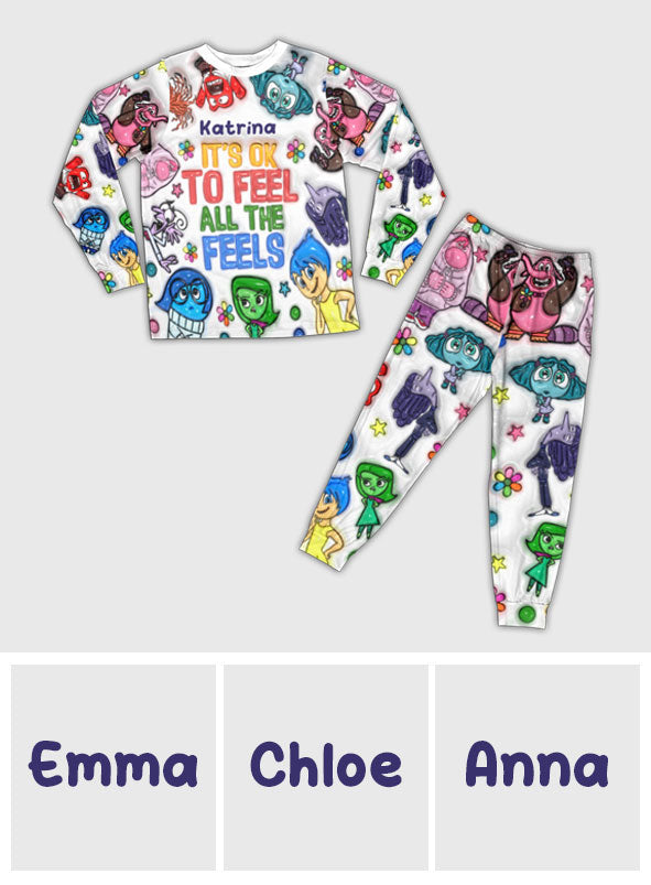 Personalized Pajama Set Cute Long Sleeve Leggings Gift for Kids
