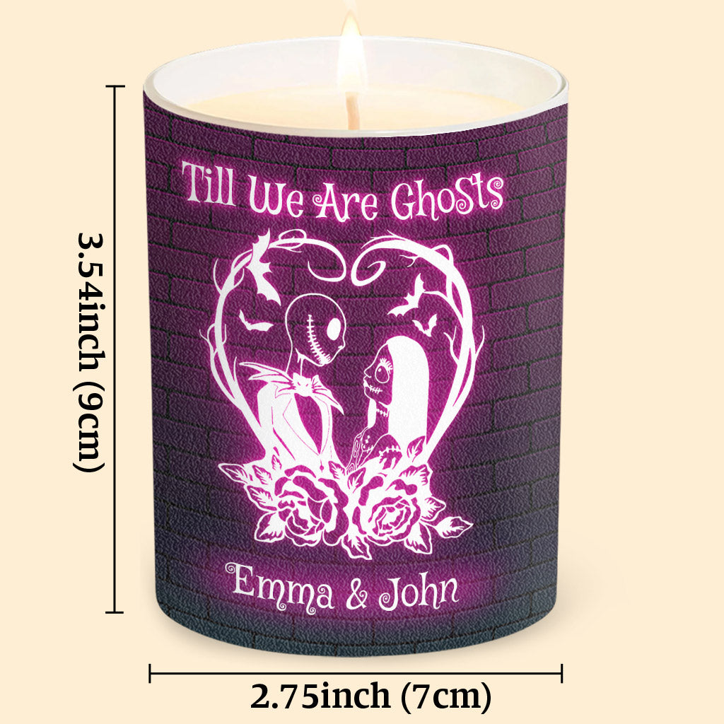 Personalized Till We Are Ghosts Candle with Wooden Lid for Couples
