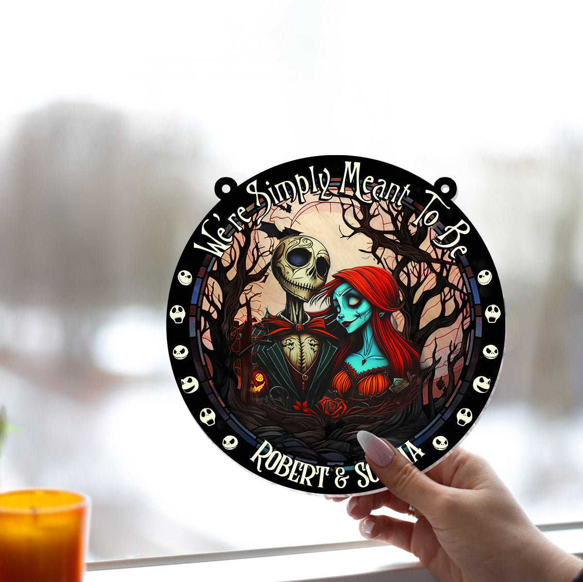 Personalized Nightmare Suncatcher Ornament Unique Gift for Couples