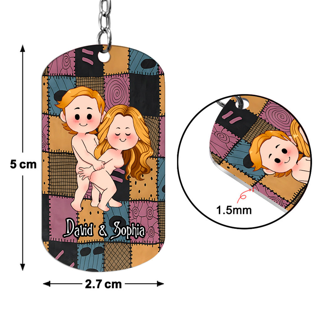 Personalized Stainless Steel Keychain Unique Couple Gift Custom Name for Anniversary