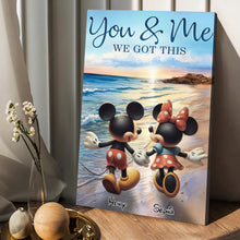 Load image into Gallery viewer, Personalized Mouse Ears Couple Retro Beach Canvas Art Gift
