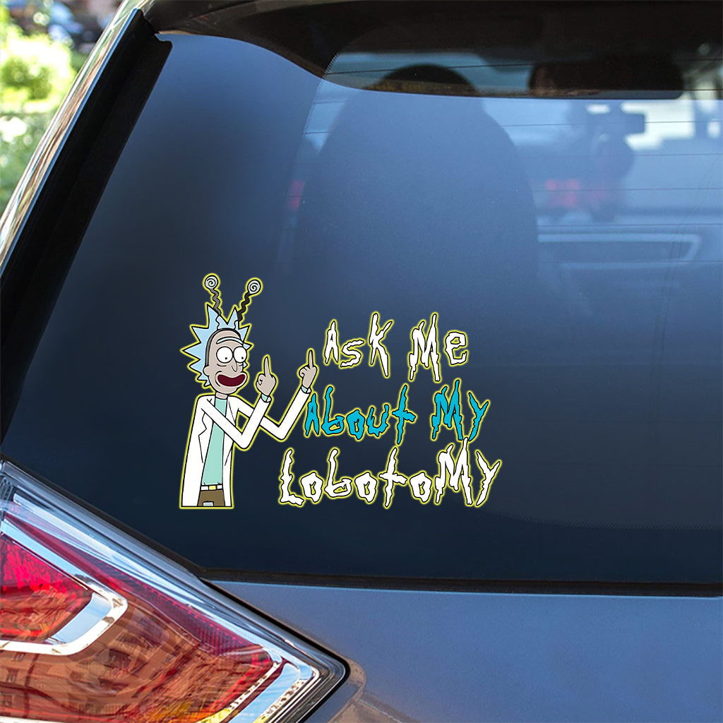 Personalized Science Decal 'Ask Me About My Lobotomy' Custom Design for Car or Laptop