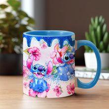 Load image into Gallery viewer, Personalized Ohana Accent Mug Colorful Floral Design Gift
