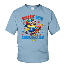 Load image into Gallery viewer, Personalized Kids T-Shirt Rollin Into Kindergarten Custom Name
