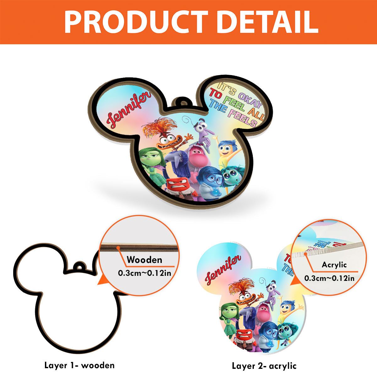 Personalized Mickey Mouse Suncatcher Custom Name Window Hanging Gift