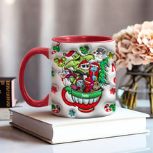 Load image into Gallery viewer, Personalized Merry Grinchmas Accent Mug with Custom Name for Holiday Gifts
