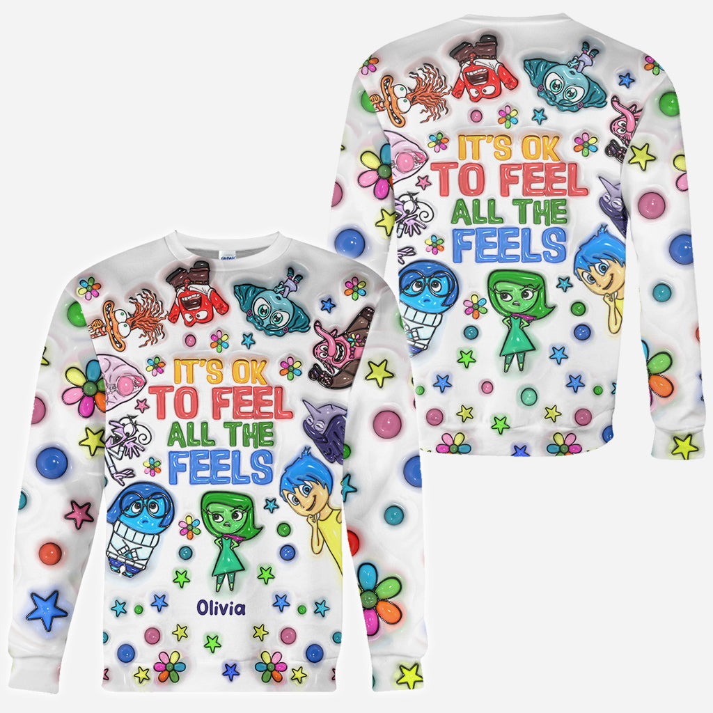 Personalized All Over Shirt with Fun 'All The Feels' Design for Kids