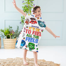 Load image into Gallery viewer, Personalized Kid Hooded Towel Poncho Custom Name Gift
