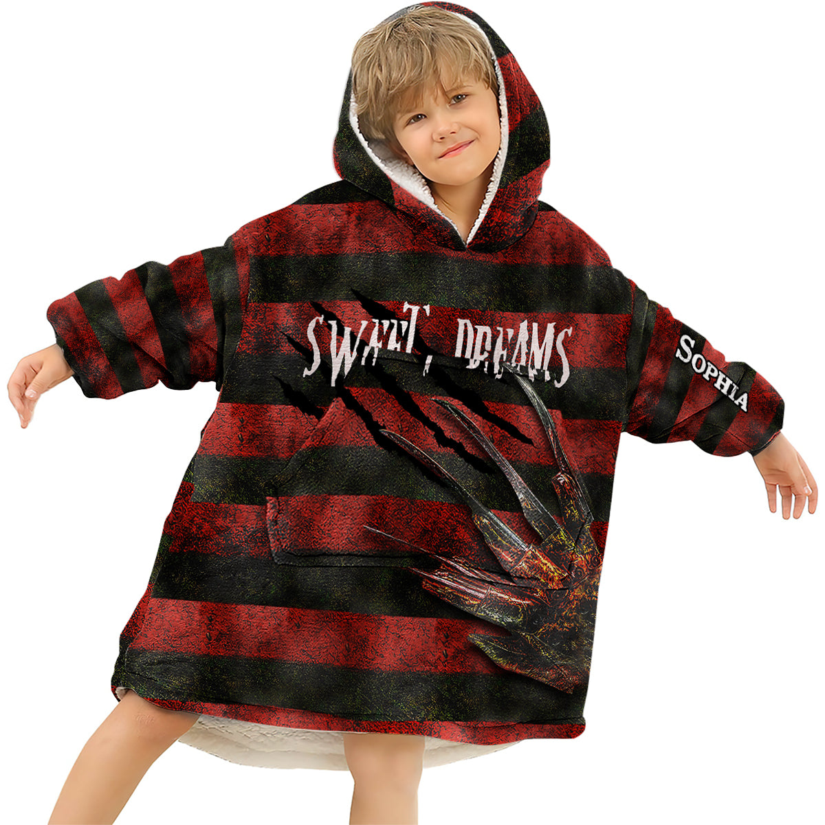 Personalized Sweet Dreams Blanket Hoodie Custom Name Gift for Halloween