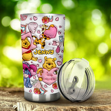 Load image into Gallery viewer, Personalized Winnie the Pooh Mouse Tumbler Custom Name Gift for Valentine's Day
