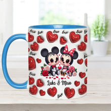 Load image into Gallery viewer, Personalized Couple Heart Mug with Custom Names for Anniversary Gift
