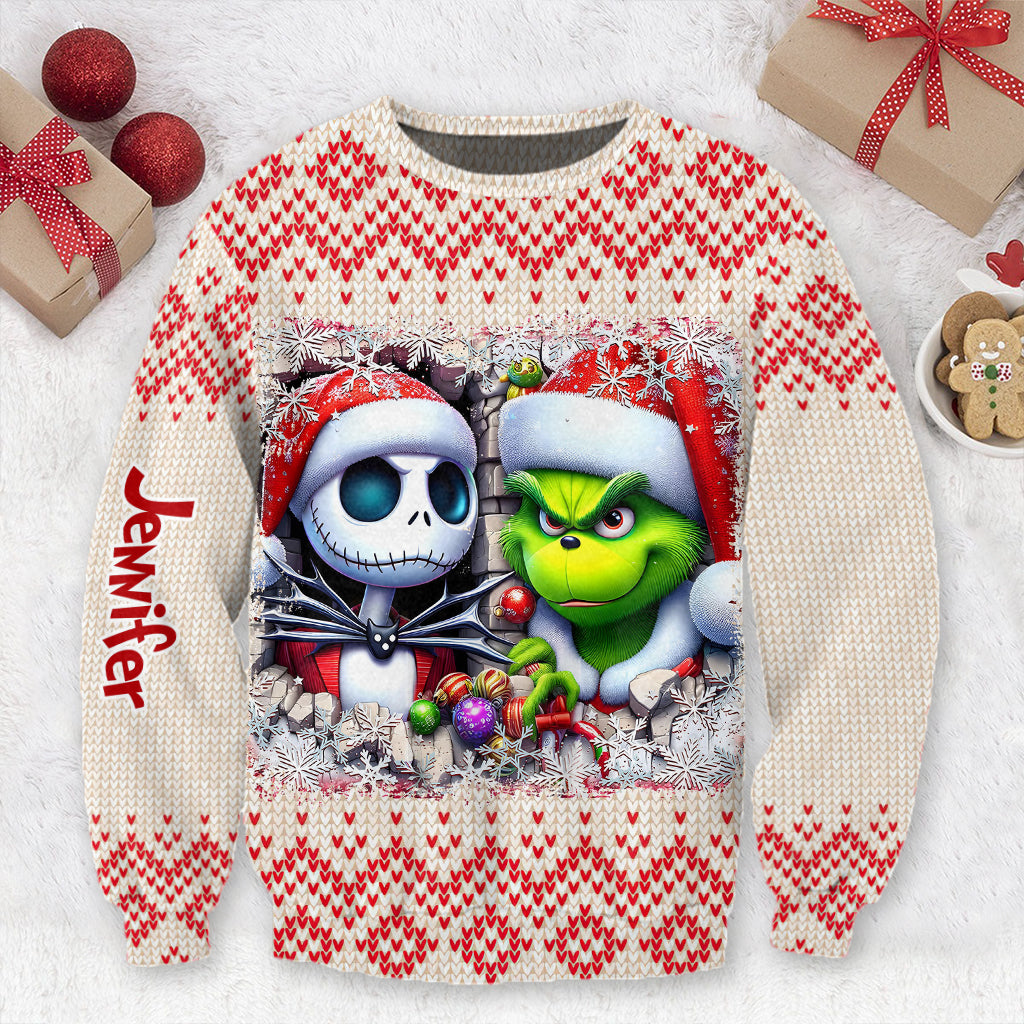 Personalized Nightmare Before Christmas Ugly Sweater for Christmas