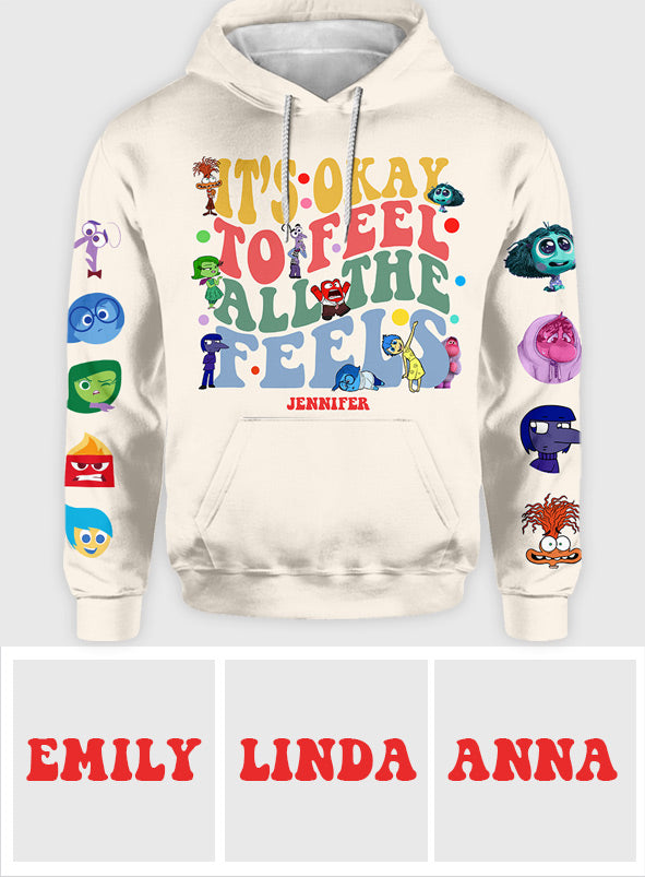 Personalized All Over Shirt for Kids - It's Ok to Feel All the Feels Gift Idea