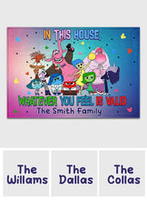 Load image into Gallery viewer, Personalized Doormat Colorful House Theme Custom Family Name Gift
