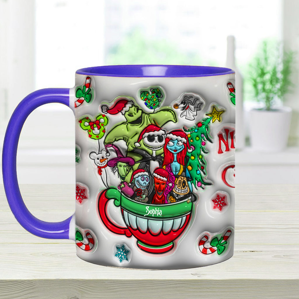 Personalized Merry Grinchmas Accent Mug with Custom Name for Holiday Gifts