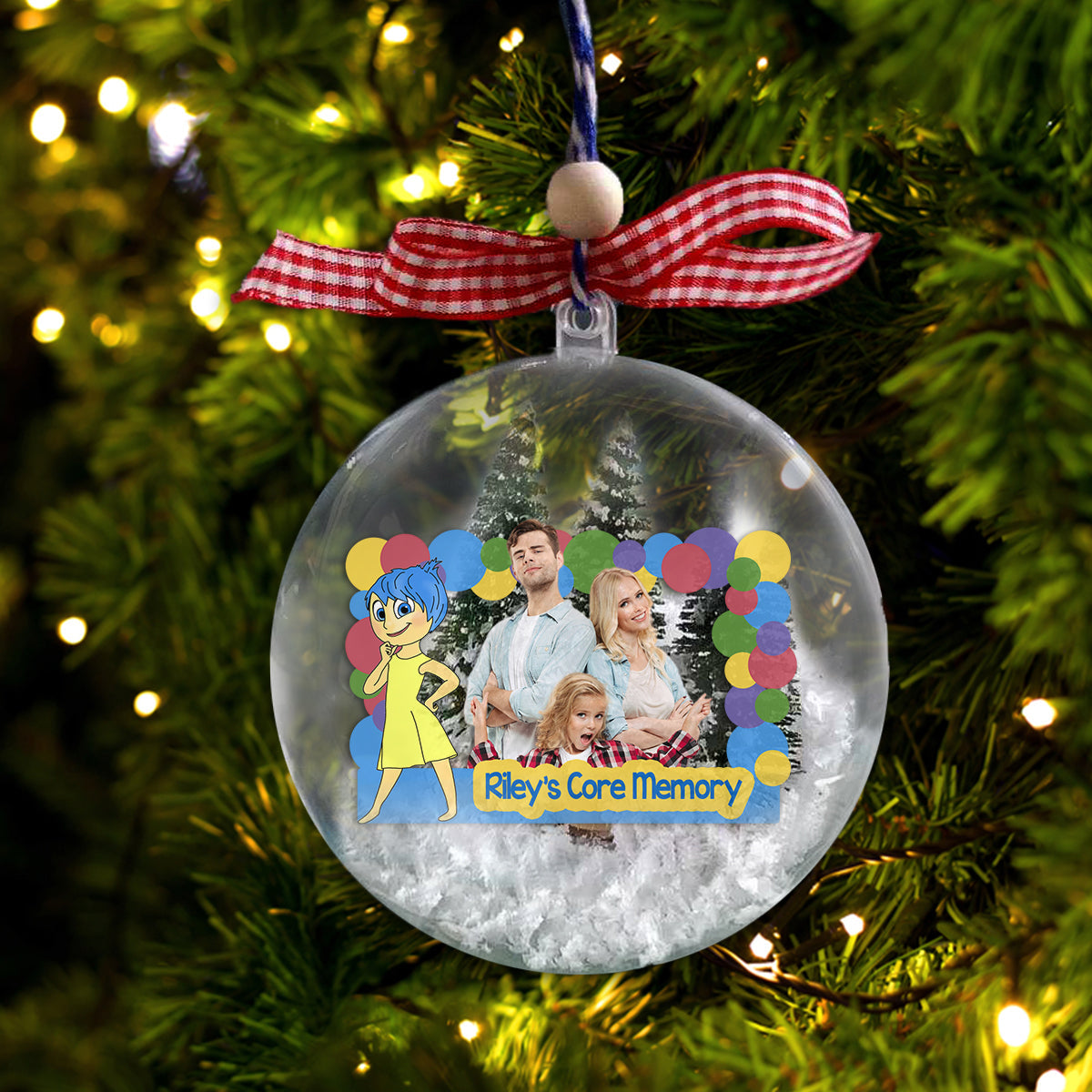 Personalized Snow Globe Ornament Custom Design Unique Gift for Christmas