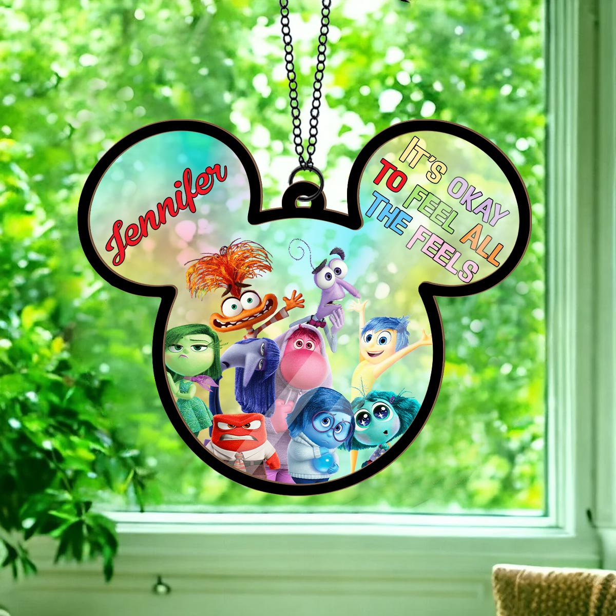 Personalized Mickey Mouse Suncatcher Custom Name Window Hanging Gift