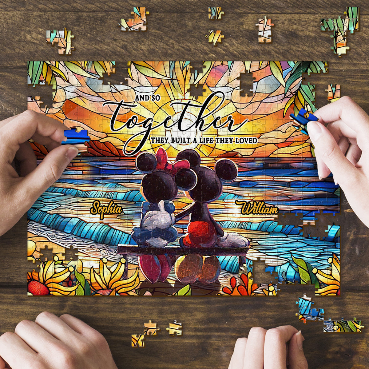 Personalized Couple Jigsaw Puzzle Unique Gift for Engagement Anniversary