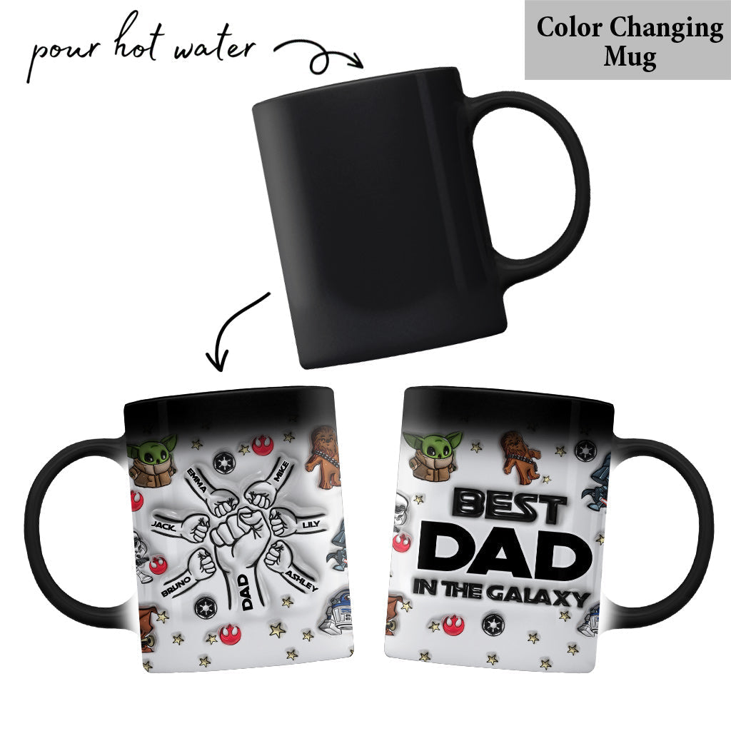 Personalized Best Dad in the Galaxy Mug Custom Names Gift