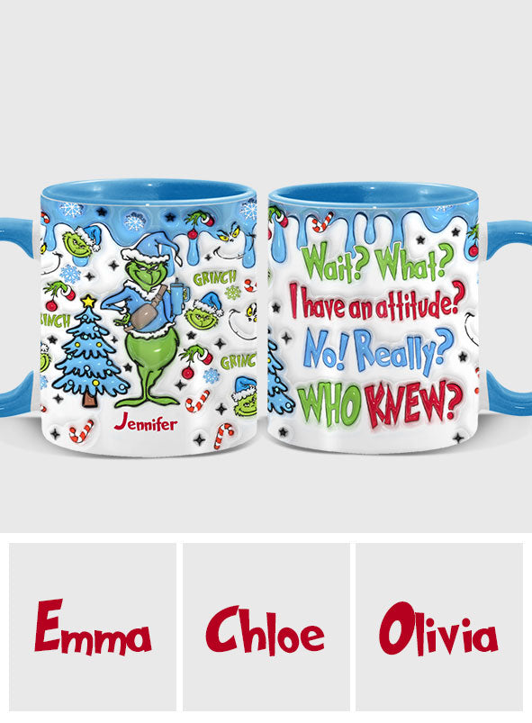 Personalized Grinch Accent Mug Custom Name Christmas Gift
