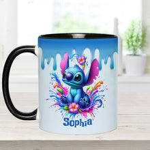 Load image into Gallery viewer, Personalized Blue Ohana Accent Mug Custom Name Gift Idea

