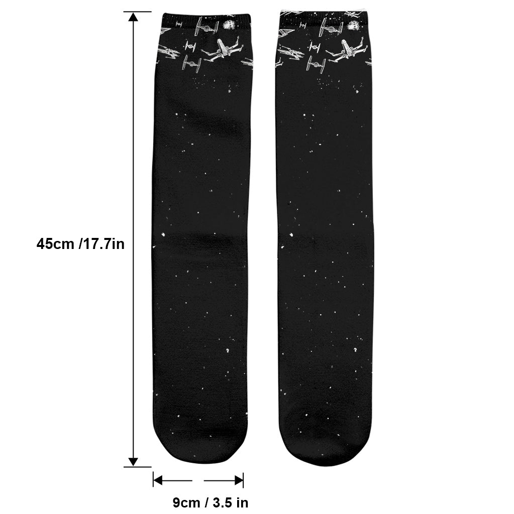 Personalized Grandfather Socks with Custom Names Star Wars Gift